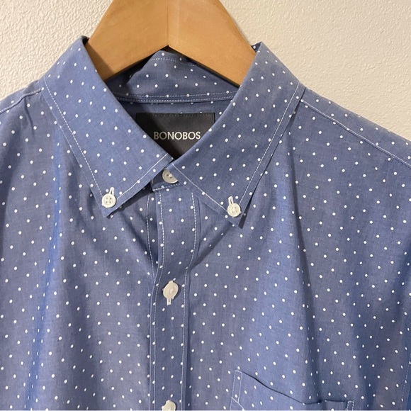 Bonobos Shirts Bonobos Summer Weight Slim Fit Polka Dot Blue